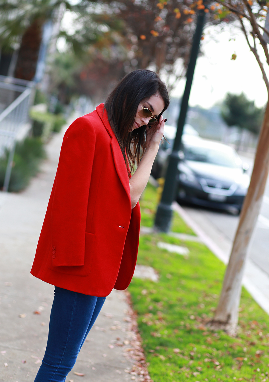 Thrifted blazer, Zara denim, Zara flats, Kelly Bello Design ring