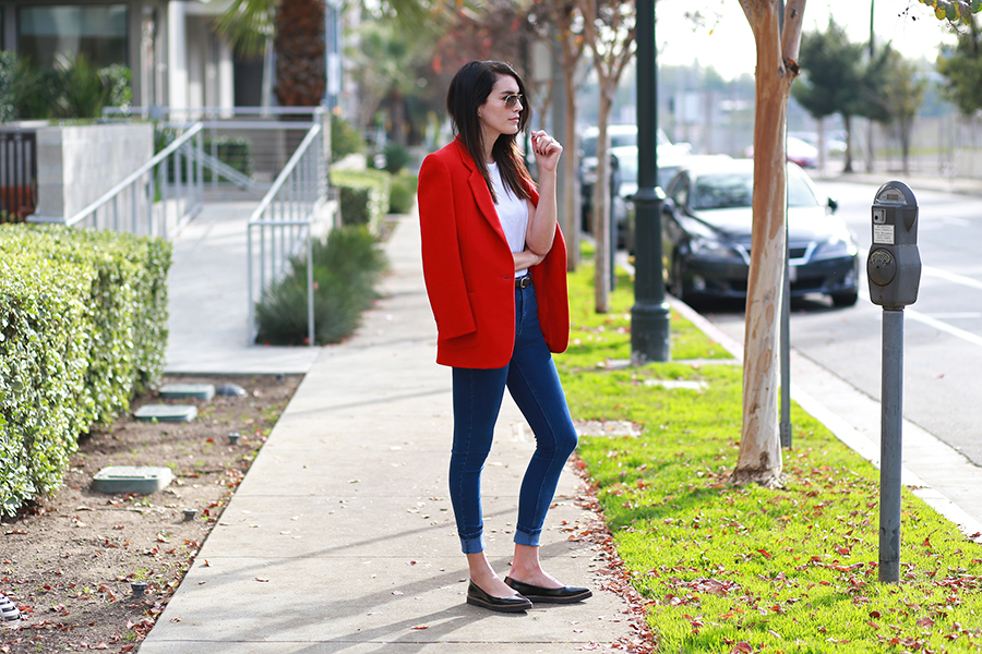 Thrifted blazer, Zara denim, Zara flats, Kelly Bello Design ring