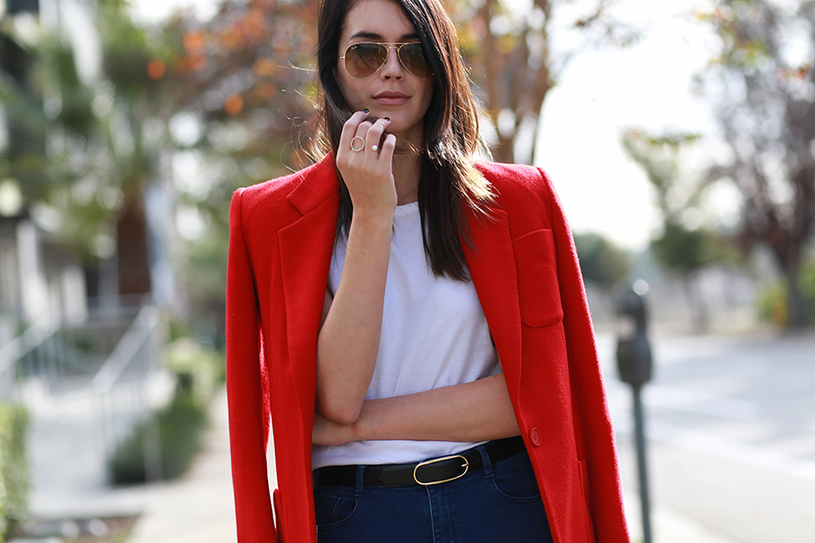 Thrifted blazer, Zara denim, Zara flats, Kelly Bello Design ring