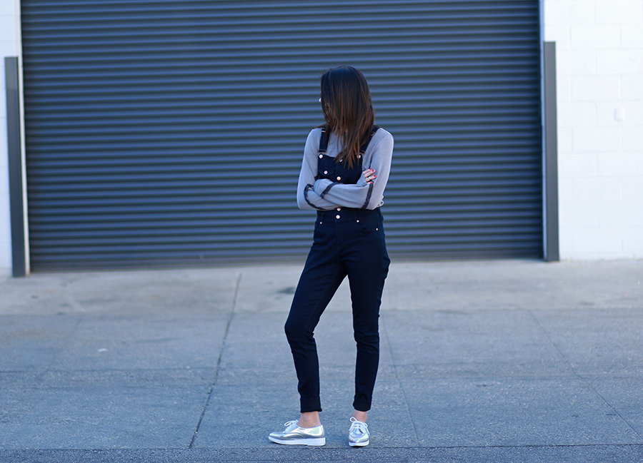Echo and Air sweatshirt, H&M overalls, ASOS creepers