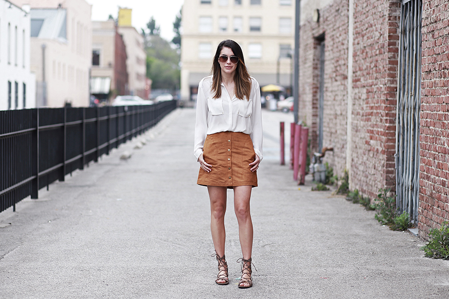 suede skirt gladiator sandals