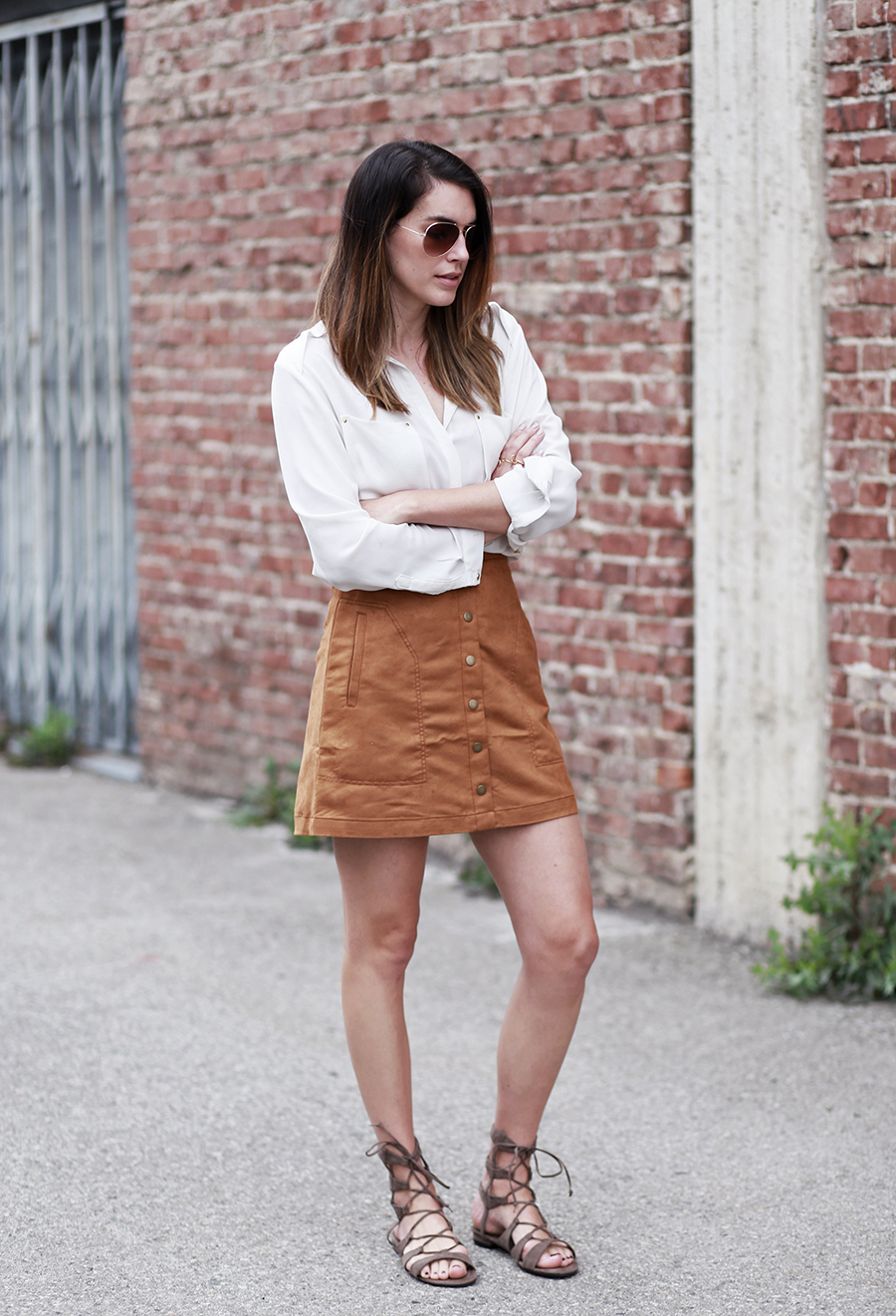 Brown suede clearance skirt h&m