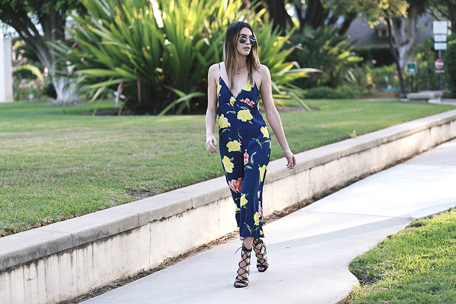 forever21 floral jumpsuit call it spring black heels 5