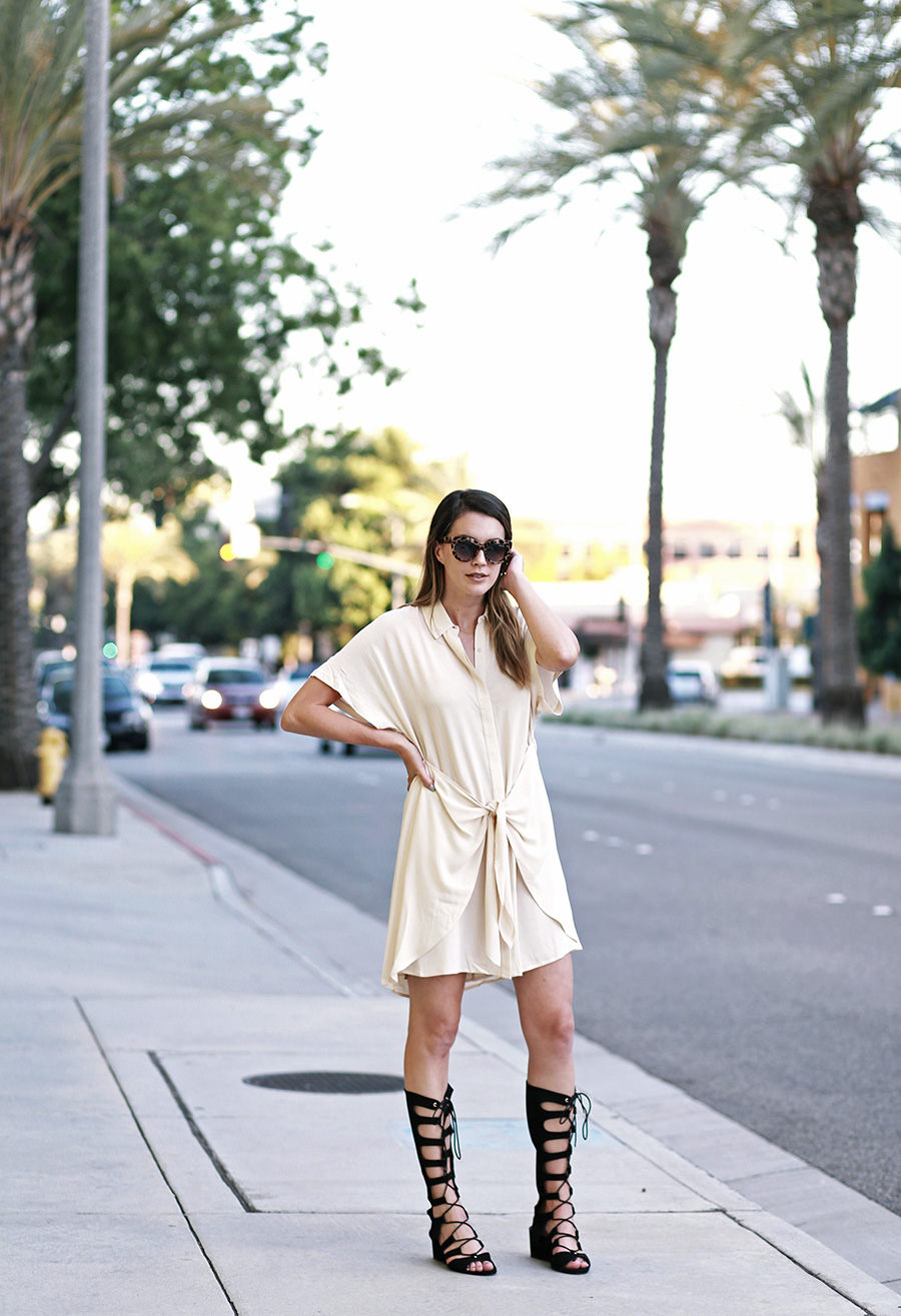 Black Lace Up Dress, Raffia Sandals. - The Hunter Collector