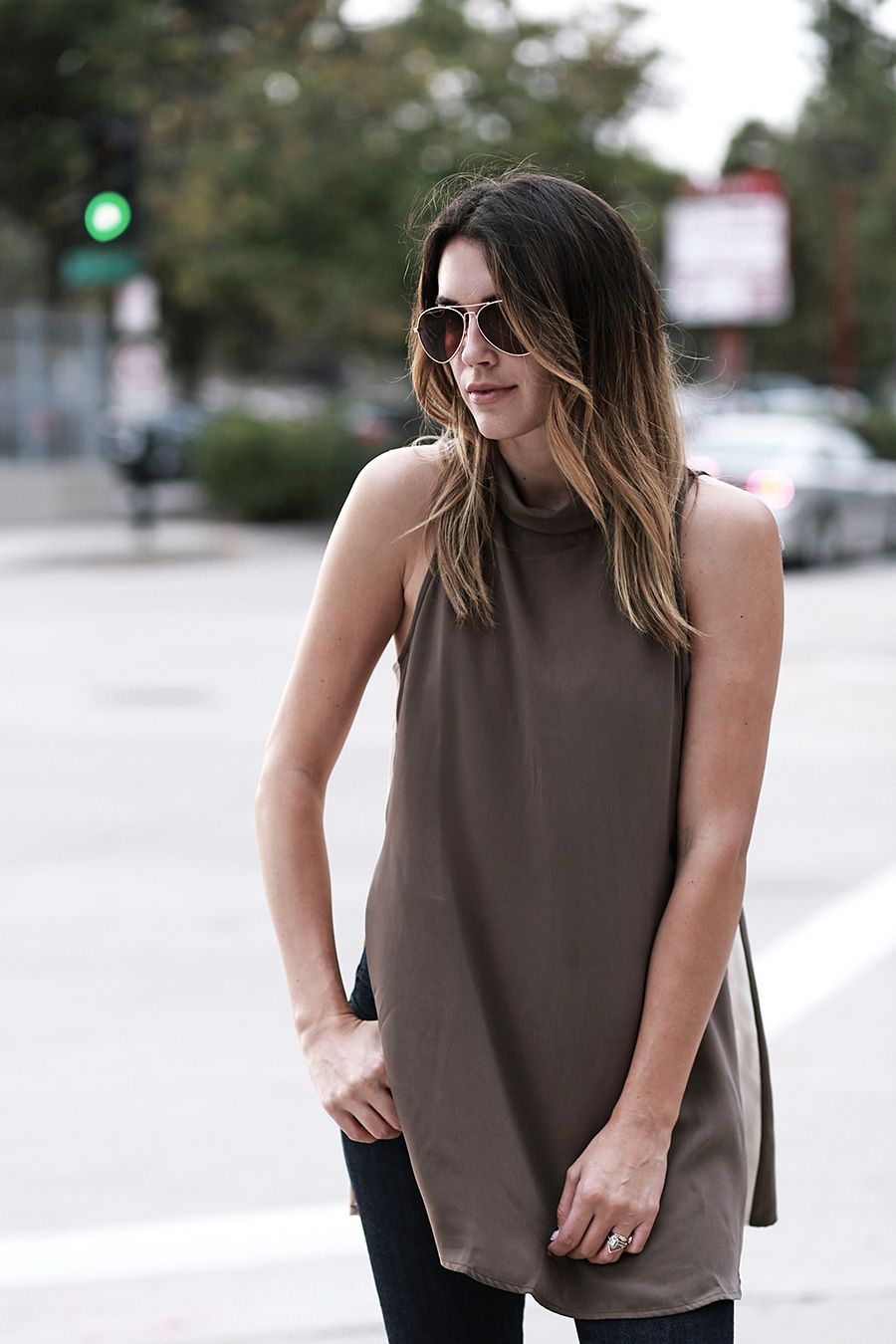 forever21 side slit tunic forever21 denim white heels thrifts and threads  2