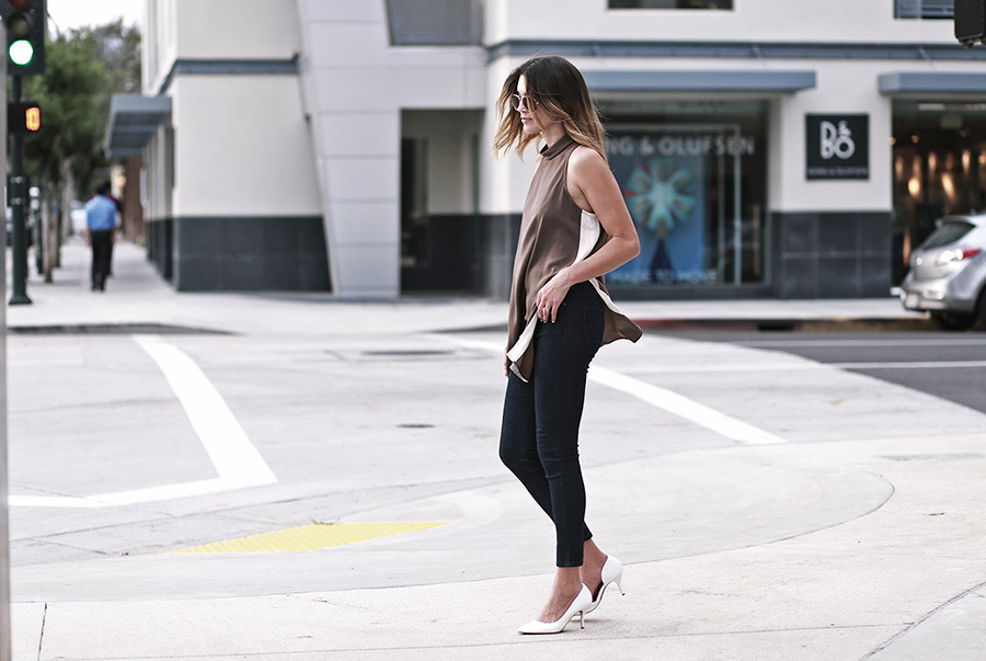 forever21 side slit tunic forever21 denim white heels thrifts and threads  8