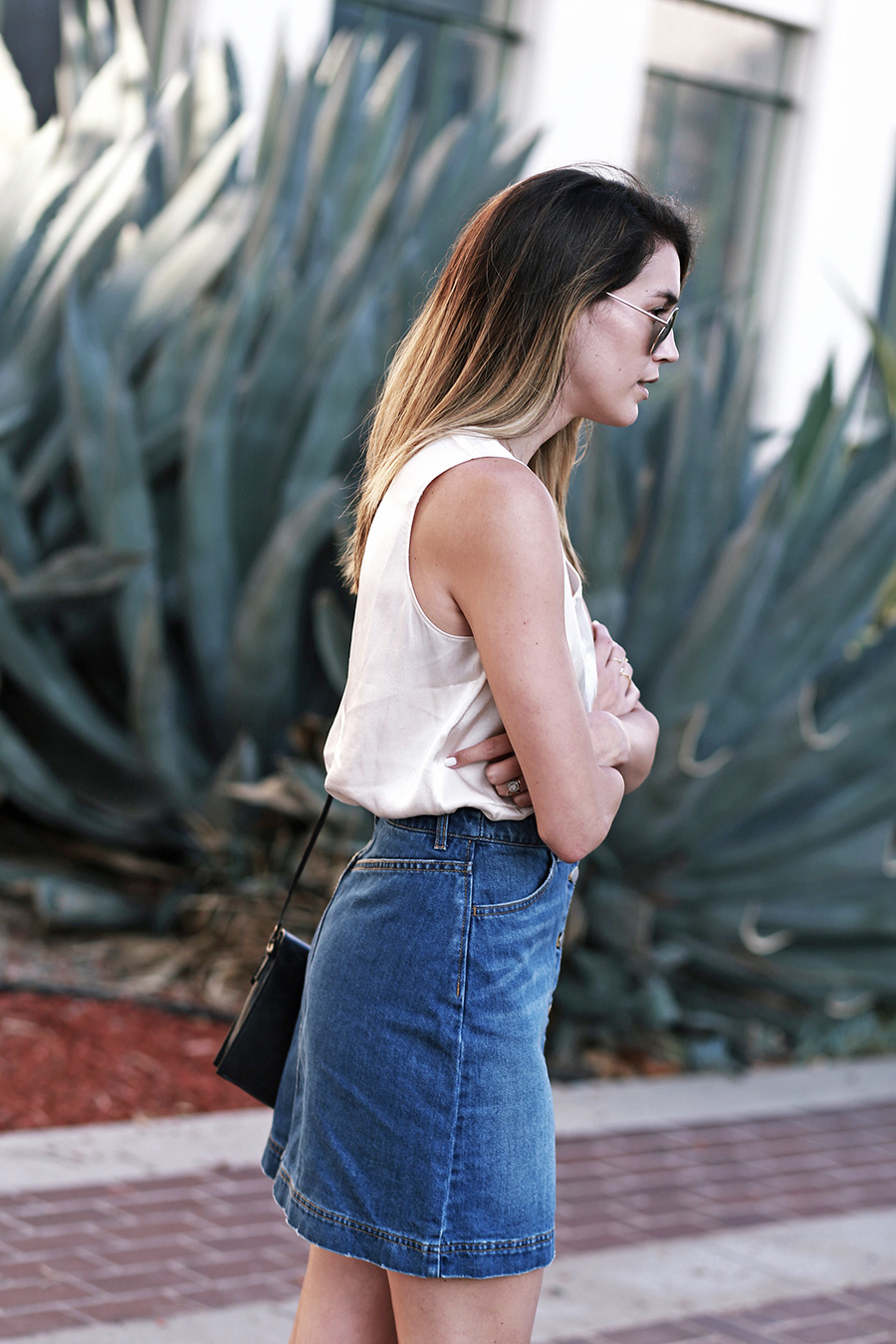 hm denim skirt forever21 blouse leopard flats 4