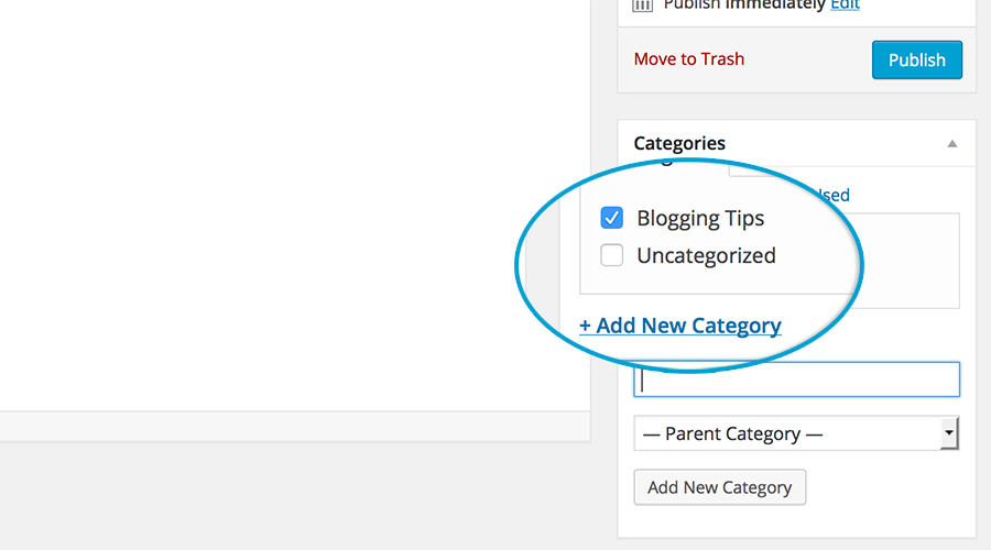 creating categories within wordpress