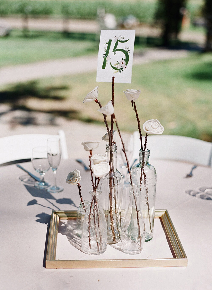 Wedding Table Numbers Glass Bottles Decorations