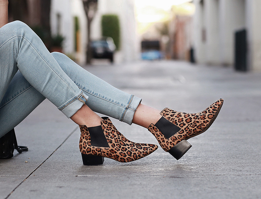 Leopard booties French Connection Brittany Xavier brittanyxavier.com