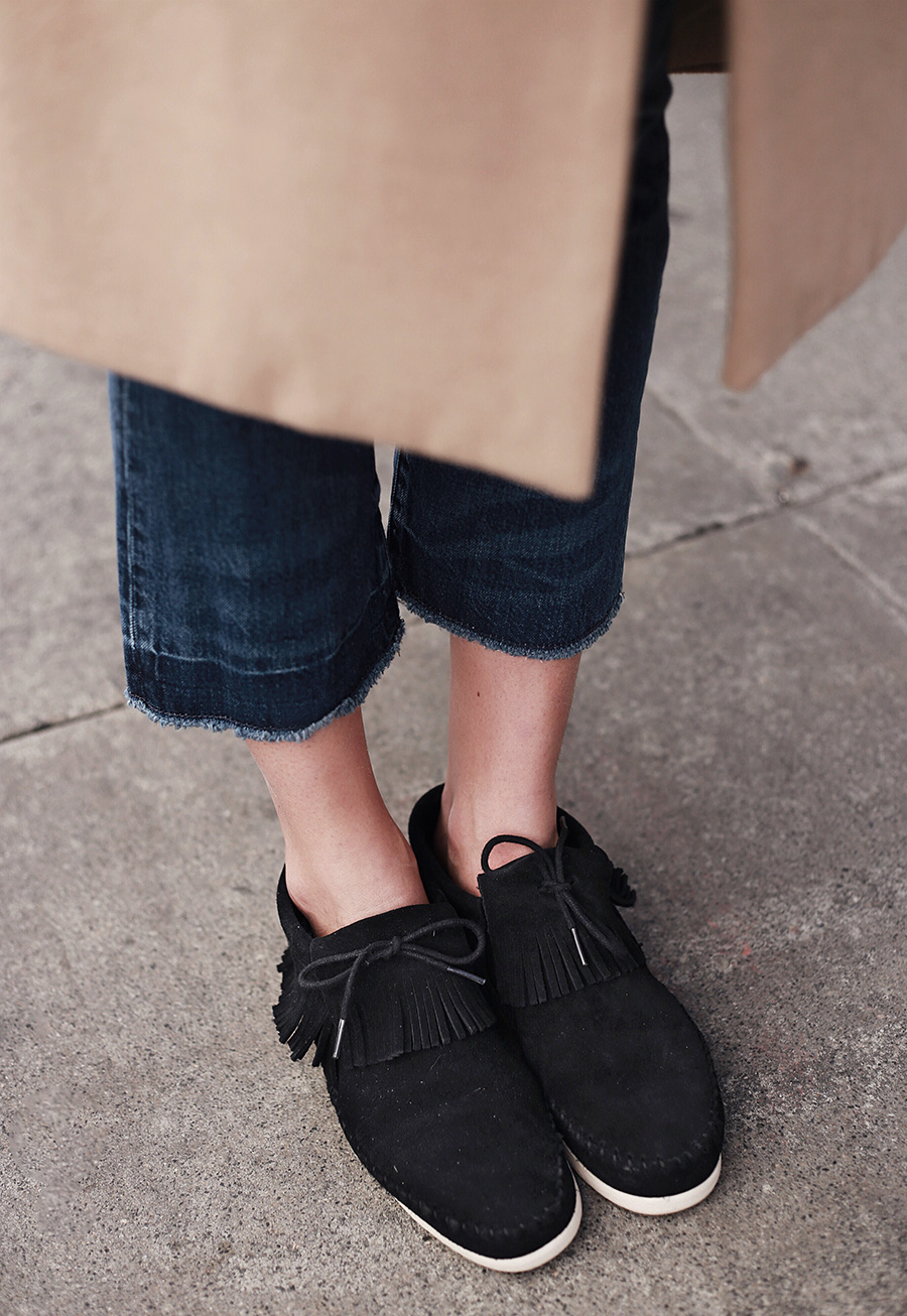 Suede Black Fringe Shoes