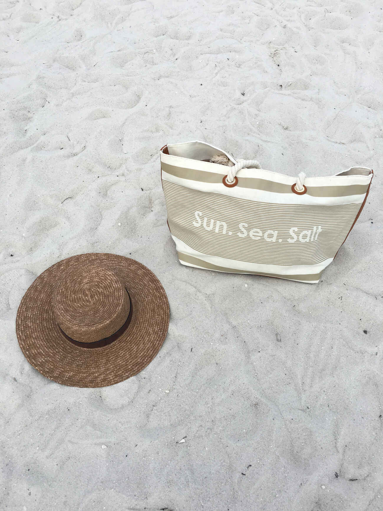 Beach Bag Straw Hat Blogger Style