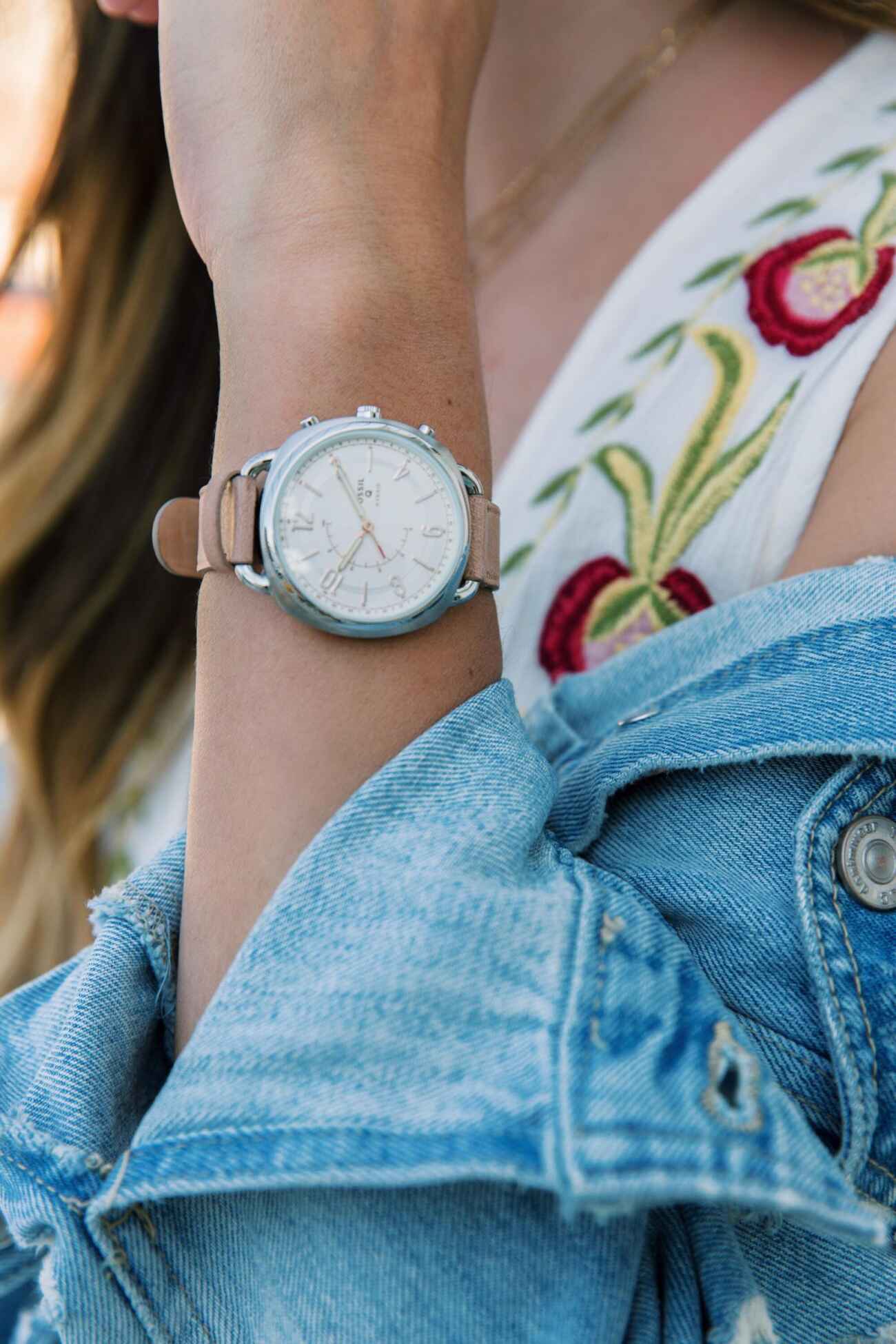 brittany xavier fossil q hybrid watch