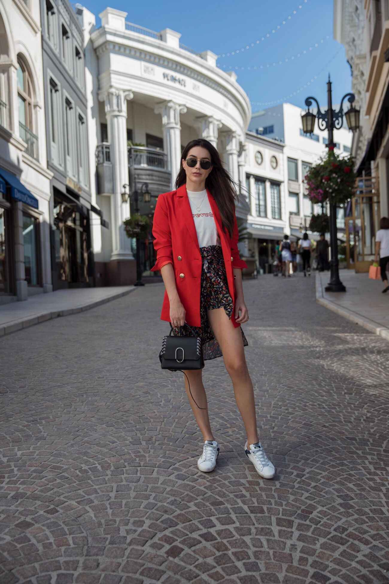 Blazer dress and outlet sneakers