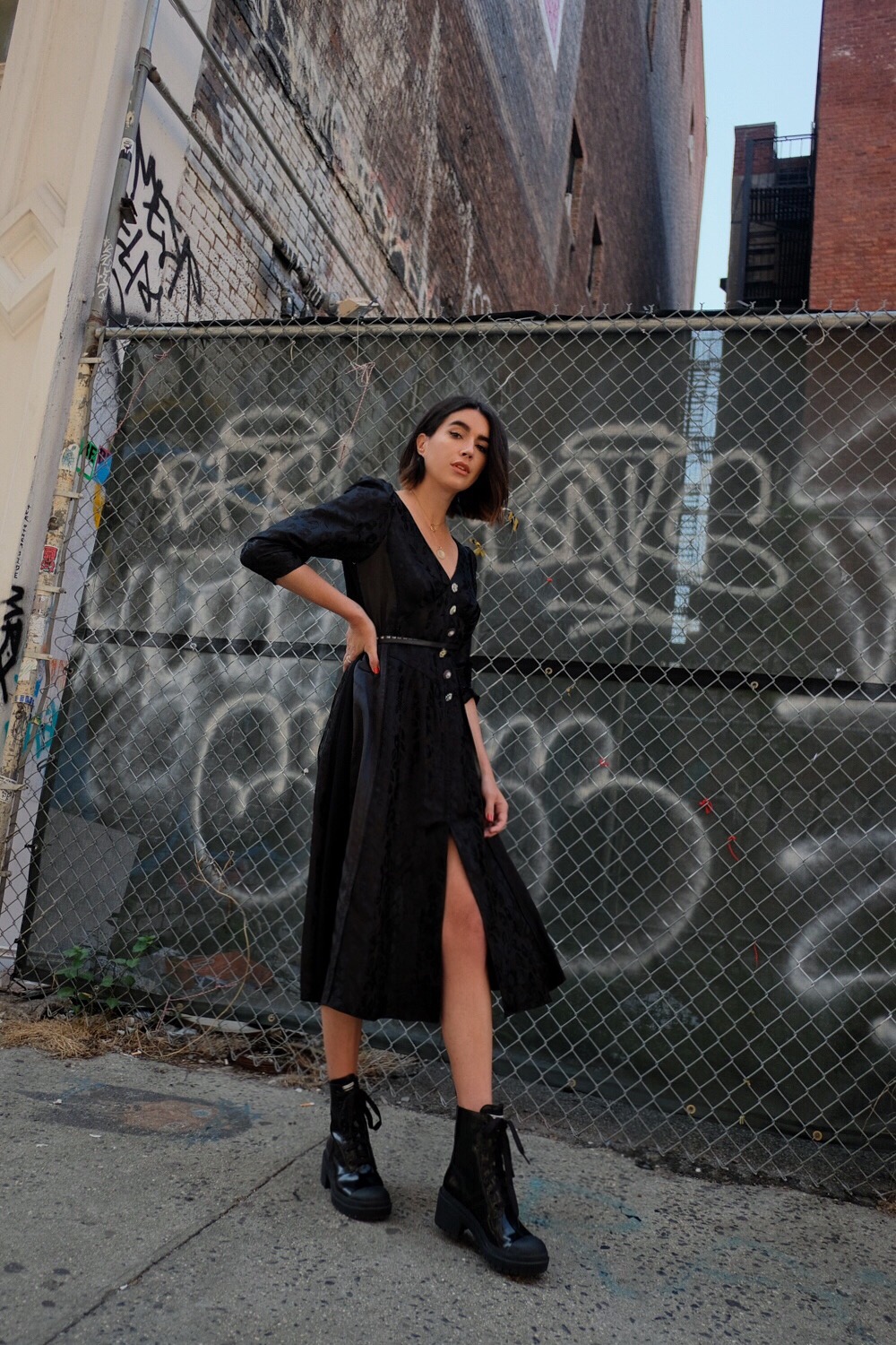 Black dress and combat boots hotsell